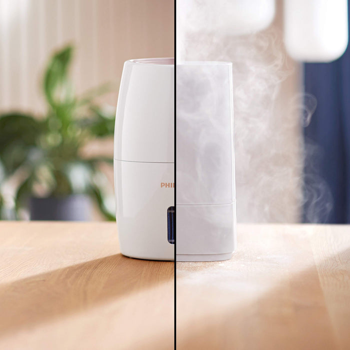 Philips Seria 2000 Nawilżacz Powietrza - Nawilżacz Pomieszczenia do 32 m², Technologia NanoCloud, 3 Prędkości, Tryb Snu, Zbiornik 2l (HU2716/10)