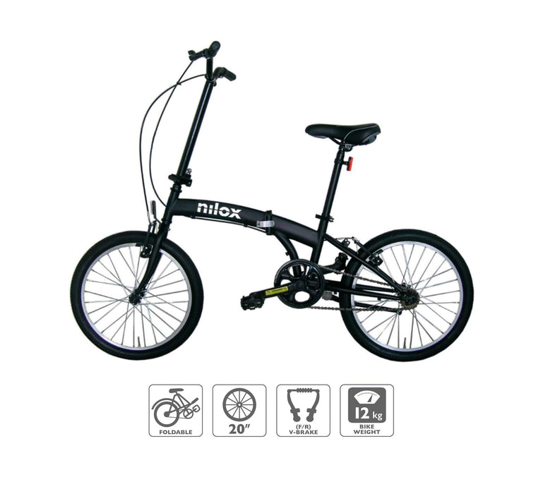 Nilox X0, rower składany, koło 50 cm, czarny matowy