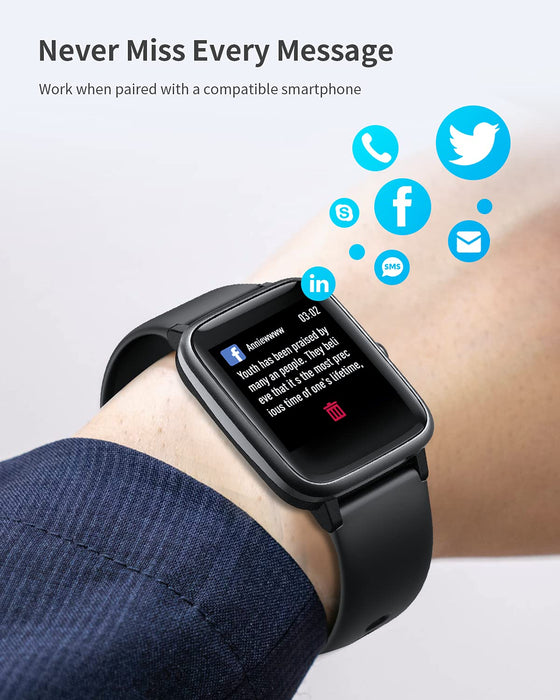 Smartwatch Men, Bransoletka fitness Tracker Kobiety Dzieci Ekran dotykowy IP68 Wodoodporny zegarek krokomierz Mężczyźni Monitor aktywności z monitorami tętna, Zegarek GPS Zegarek sportowy Inteligentny zegarek na iOS Android