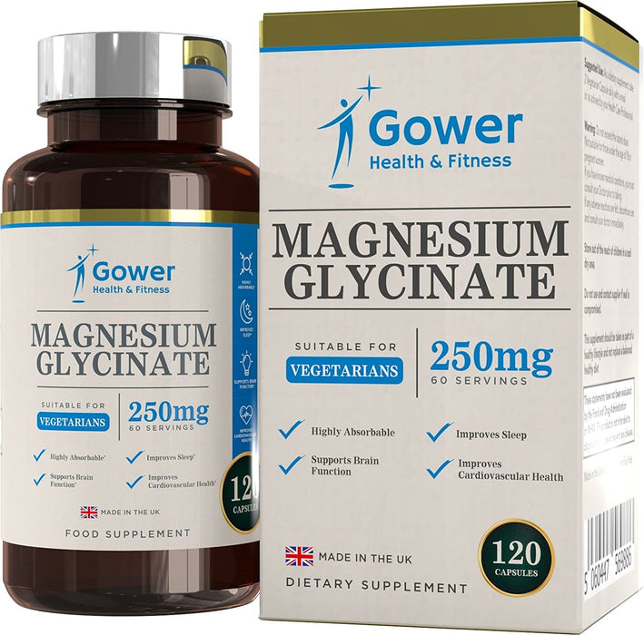 GH Glicynian Magnezu 250mg | Kapsułek Wegańskich | Wysoce Biodostępne Tabletki Diglicynianu Magnezu | Suplement Glicynianu Magnezu | Wyprodukowano w Obiektach z Licencją ISO | Bez GMO, Bezglutenowe