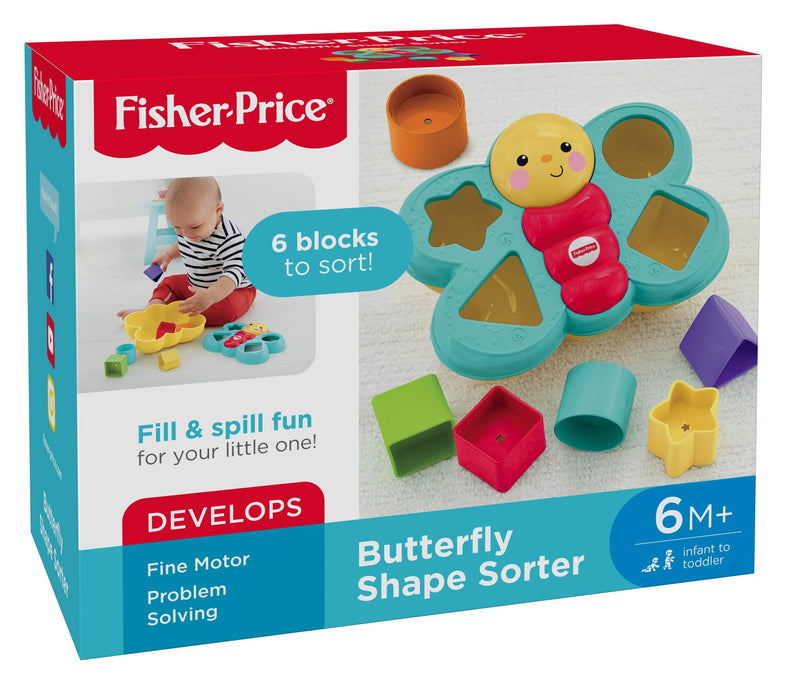 Fisher-Price, Motylek Sorter Kształtów Zabawka Z Klockami Dla Dzieci CDC22