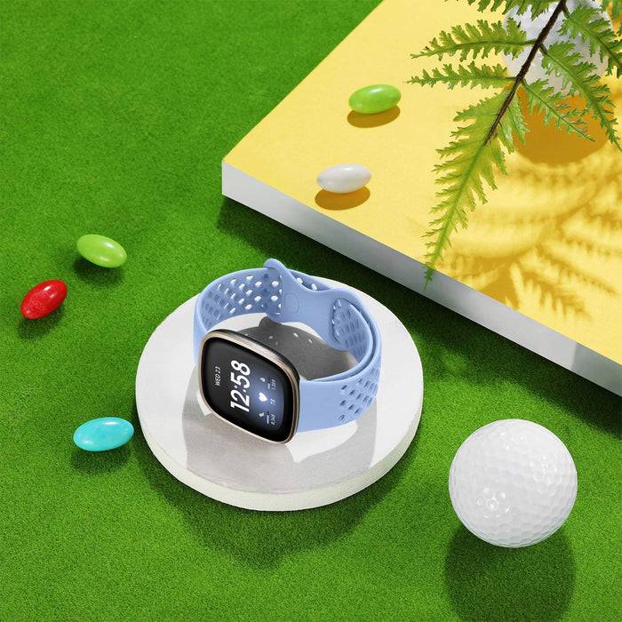 Oielai Bransoletka kompatybilna z Fitbit Versa 3 / Fitbit Sense, miękki silikonowy sportowy pasek zastępczy kompatybilny z Fitbit Versa 3/Fitbit Sense, dla kobiet i mężczyzn, rozmiar S, Groß, Silikon