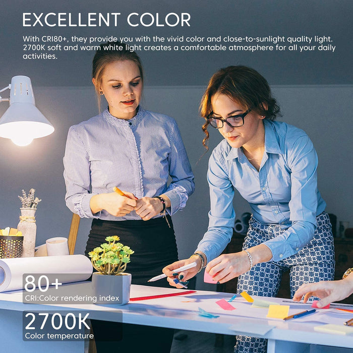 Linkind 8,2 W żarówka LED, zamiennik żarówki 60 W, E27 2700 K, ciepła biel, 806 lm kąt świecenia 200°, ErP, certyfikat CE, opakowanie 6 sztuk