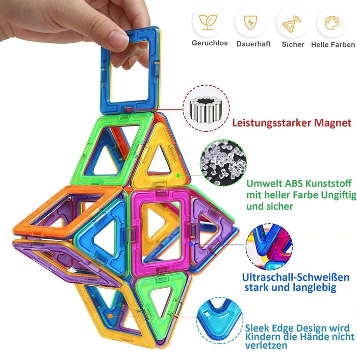 Klocki Magnetyczne 120 Części, Magnetyczne Klocki dla dzieci Konstrukcyjne zabawki dla 3 4 5 6 7 Latka Prezent Chłopców Dziewczynek Kreatywne Zabawki Gry Przedszkola Świąteczne Prezent CONDIS