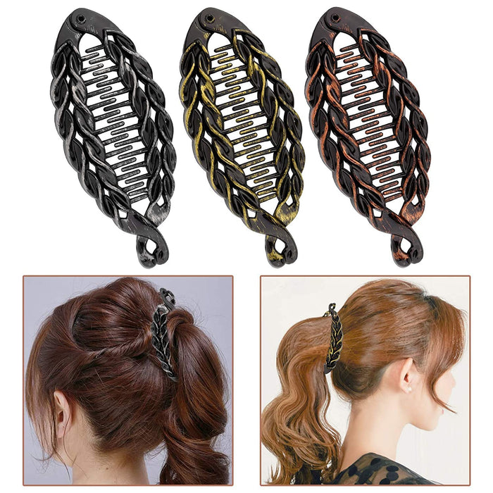 LUTER 6 sztuk 14 cm banan spinki do włosów w kształcie ryby, spinki do włosów, klipsy do włosów dla kobiet (2 style, 3 kolory)