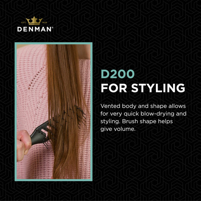Denman D200 szczotka szkieletowa z otworem wentylacyjnym, cyna