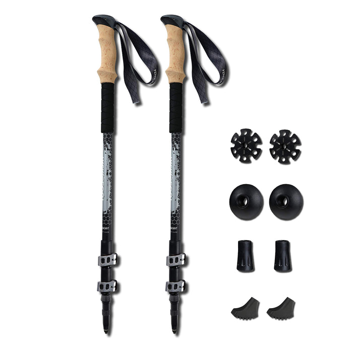 TREKOLOGY Kijki trekkingowe – lekkie, składane, regulowane, aluminiowe kijki do wędrówek, lekkie, para, z akcesoriami Nordic Trek dla kobiet, mężczyzn, seniorów, wędrówek