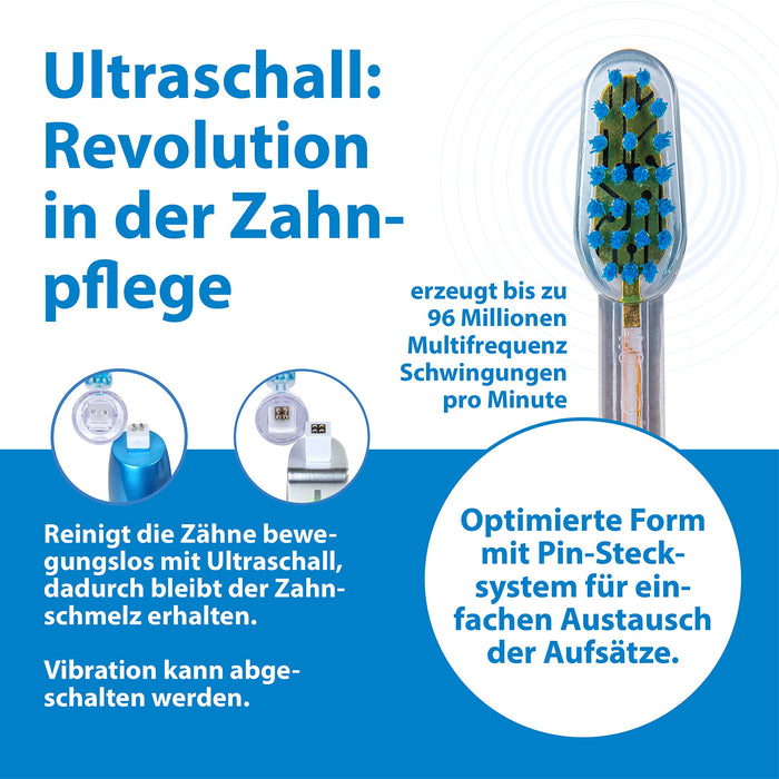 emmi®-dent ultradźwiękowy krem do zębów "Nature" I idealny do wrażliwych zębów i dziąseł, nie zawiera fluorku, mikroplastiku i nanomateriał, wegański i bezglutenowy, 5 x 75 ml