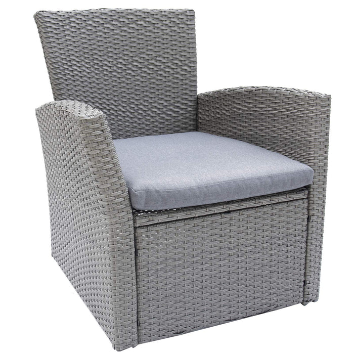 C-Hopetree Pojedyncze krzesło na taras lub do ogrodu, z poduszką, kolor szary