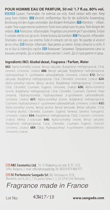 SANGADO Atlantis Perfume for Men, 8-10 hours long-Lasting, Luxury smelling, Chypre Fruity, Fine French Essences, Extra-Concentrated (Eau de Parfum), Classy, Seductive, Ideal Gift for Men, 50 ml Spray