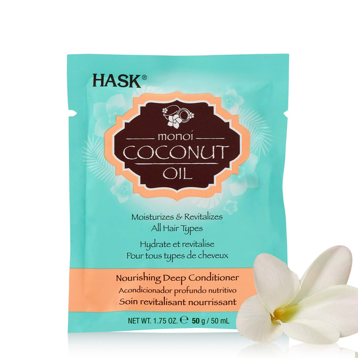 HASK Monoi Coconut Oil Nourishing Deep Conditioner Sachet, 50 ml