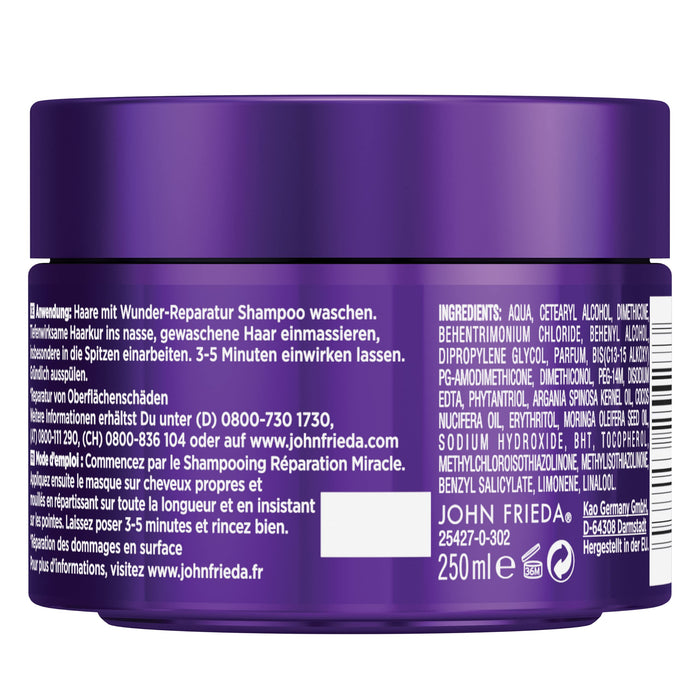 John Frieda Frizz Ease Wunder-Kur - głęboko skuteczna kuracja do włosów - zawartość: 250 ml - do niesfornych włosów - intensywna naprawa i wzmocnienie