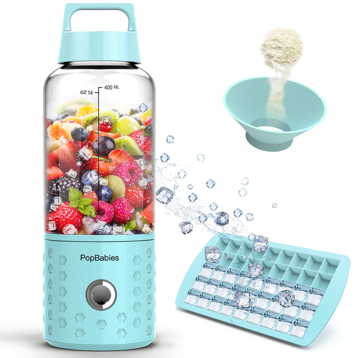 Smoothie Blender, przenośny blender PopBabies do koktajli, potężny przyrząd do smoothie z tacą na lód