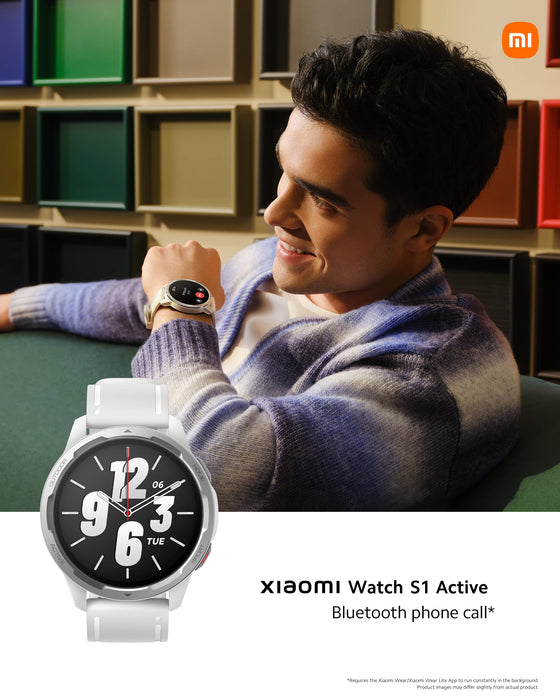 Xiaomi Watch S1 Active Ocean Blue + kabel USB-C 1 m, biały, AMOLED HD 1,43 cala, obsługuje do 19 profesjonalnych trybów treningowych, zintegrowany NFC, wodoodporność, Ocean Blue (Niebieski)
