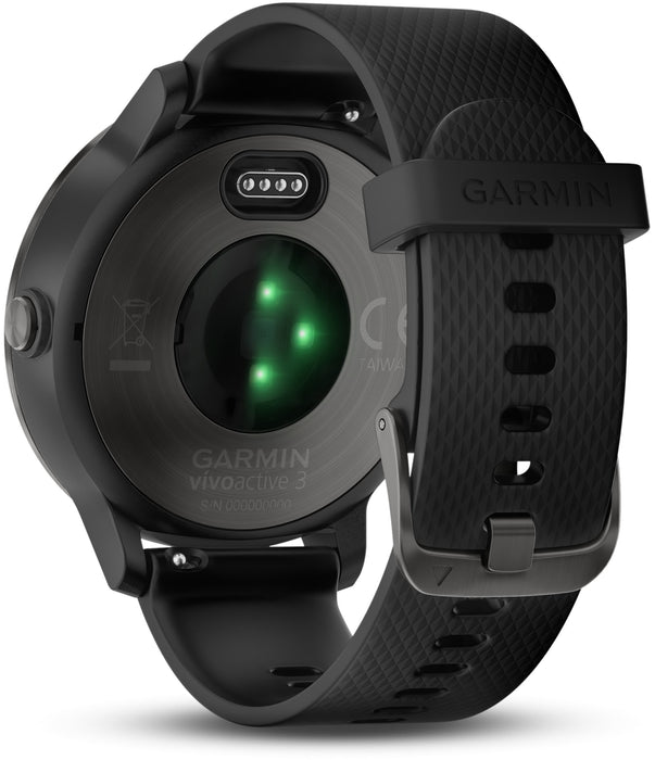 Garmin Uniseks Vivoactive 3 Zegarek Smartwatch z GPS, Czarny, 010-N1769-10 (Odnowiony)