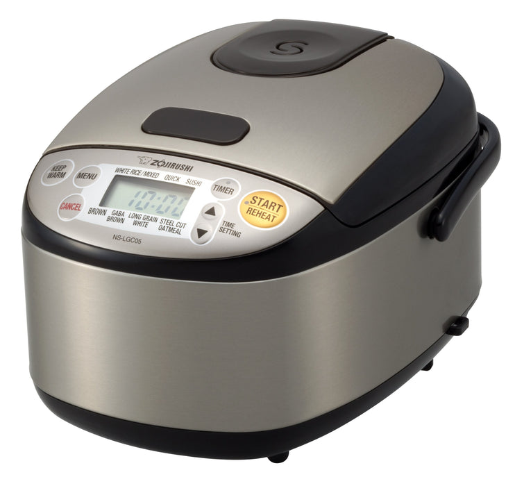 Zojirushi NS-LGC05XB Micom Rice Cooker & ciepło, 3 miseczki (bez pudełka), czarna nierdzewna