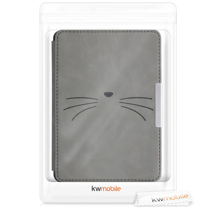 kwmobile Etui kompatybilne z Amazon Kindle Paperwhite - pokrowiec na czytnik e-booków - Meow Meow Grey