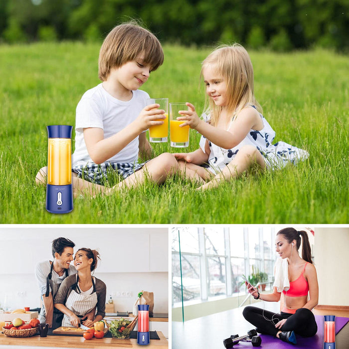 Canareen Portable Blender Smoothie Maker - 500ML Blender do koktajli i soków | Mini blender USB z akumulatorem 4000mAh z 6 ostrzami | Blender ręczny do sporty podróż siłownia