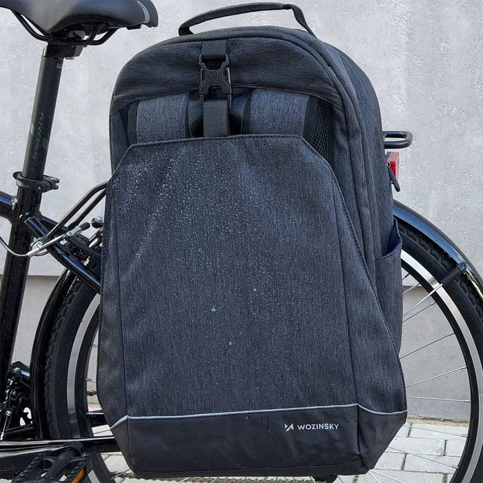 WOZINSKY torba rowerowa na bagażnik, wodoodporna torba rowrowa, dwuczęściowa torba rowerowa , 2 w 1 plecak - torba