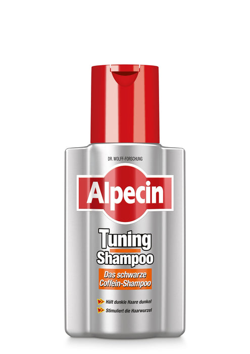 Alpecin Szampon tuningowy, 1 x 200 ml – czarny szampon kofeinowy do siwych włosów