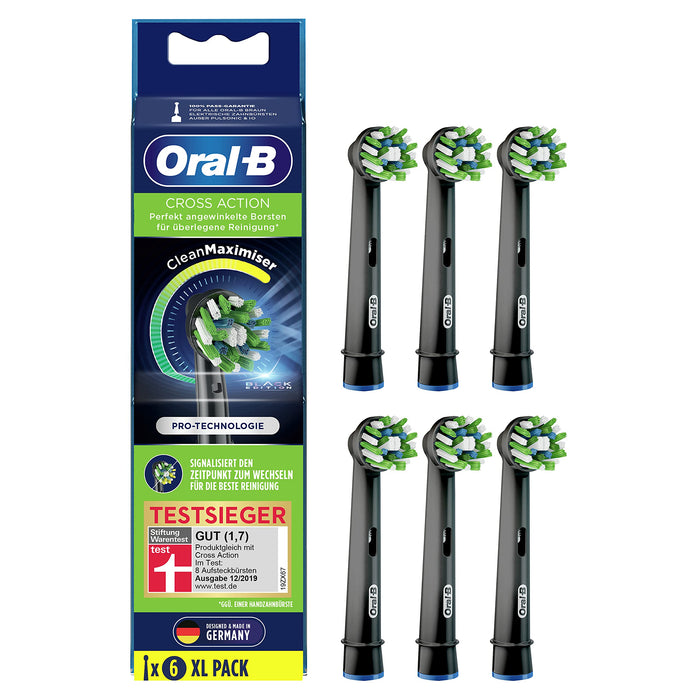 Oral-B CrossAction CleanMaximiser Końcówki do Szczoteczki , Czarny, 6 Sztuk,