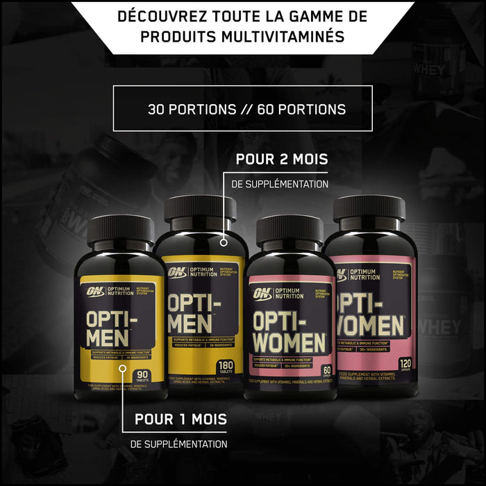 Optimum Nutrition Opti-Men suplementy multiwitaminy dla mężczyzn z witaminą D, witaminą C, witaminą A i aminokwasami, 60 porcji, 180 kapsułek