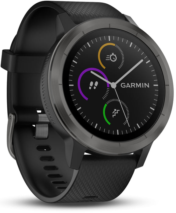 Garmin Uniseks Vivoactive 3 Zegarek Smartwatch z GPS, Czarny, 010-N1769-10 (Odnowiony)