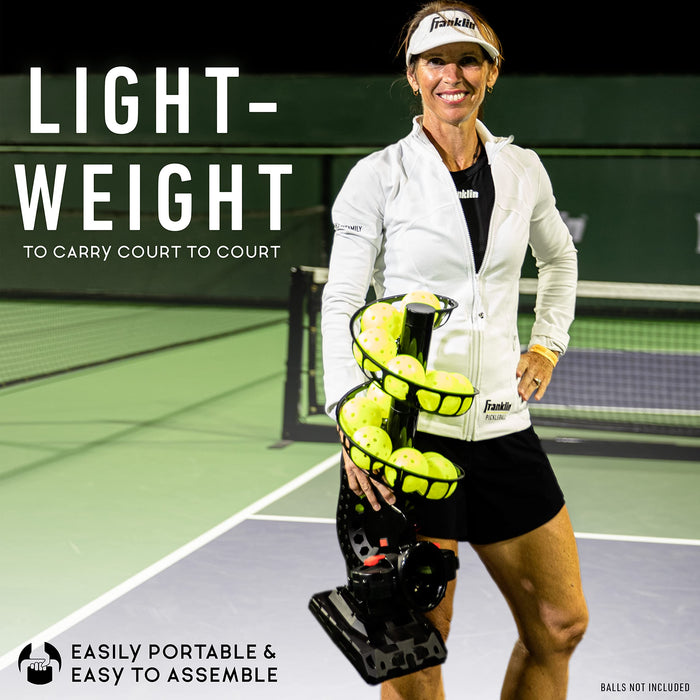 Franklin Sports Automatyczna wyrzutnia Pickleball - ProShot Pickleball Tosser do ćwiczeń Pickleball + treningu - przenośny miotacz do pickleballu + podajnik piłek - sprzęt treningowy do pickleballa + pomoc