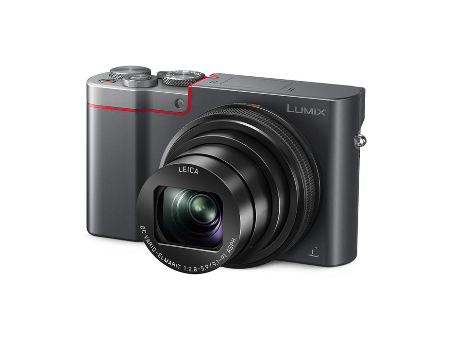 Panasonic Lumix DMC-TZ101EGS Travelzoom aparat fotograficzny (20,1 MP, 10x zoom LEICA, 4K, wyszukiwarka, 3-calowy ekran dotykowy LCD, srebrny)