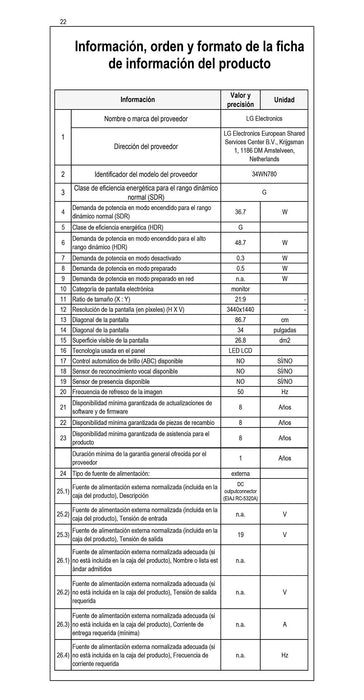 Lg Ergo 34WN780-BAEU 34", Monitor, Czarny
