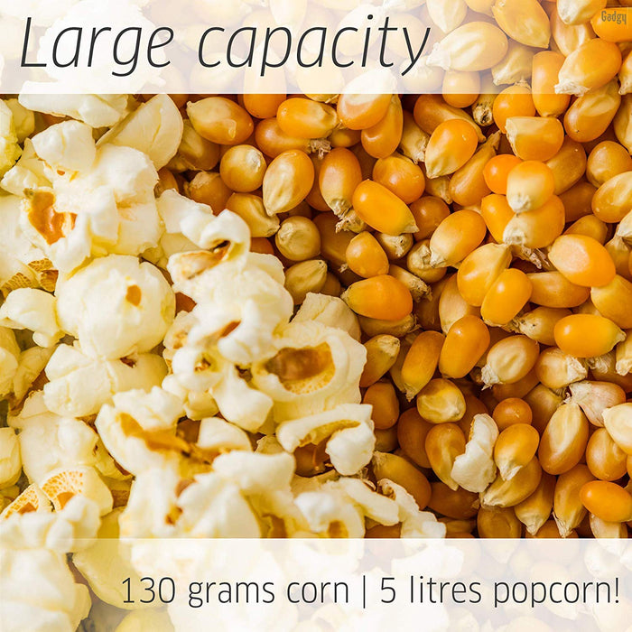 Gadgy ® Maszyna do popcornu l 800W Maszyna do popcornu z nieprzywierającą powłoką i wyjmowaną powierzchnią grzewczą l Spokojnie i szybko l Zawartość 5 litrów