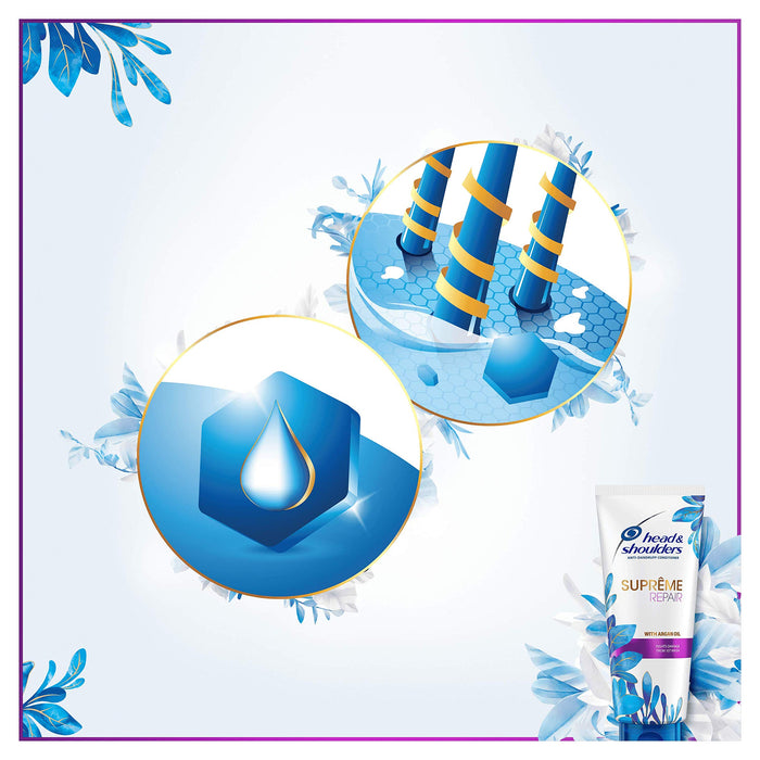 Head & Shoulders Suprême odżywka przeciwłupieżowa z olejem arganowym 220 ml do skóry i włosów ze składnikami sublimacyjnymi