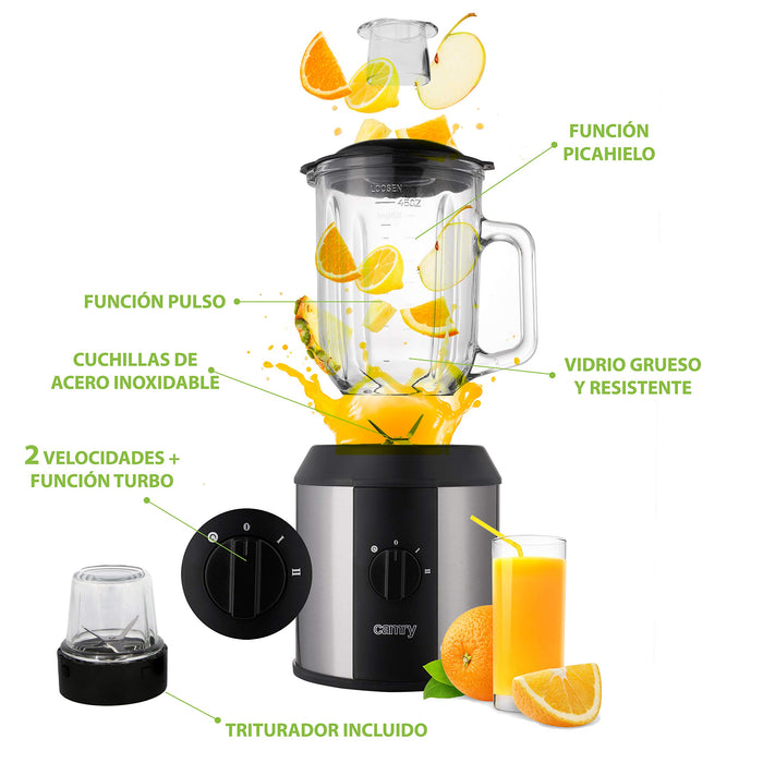 CAMRY CR 4058 blender, szkło, 1,3 litra, czarny