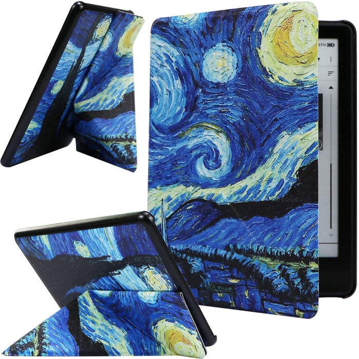 ZhaoCo Etui do 6,8-calowego Kindle Paperwhite (11. generacji-2021) i Kindle Paperwhite Signature Edition, etui ze skóry PU, wyświetlacz pionowy i poziomy - malowanie