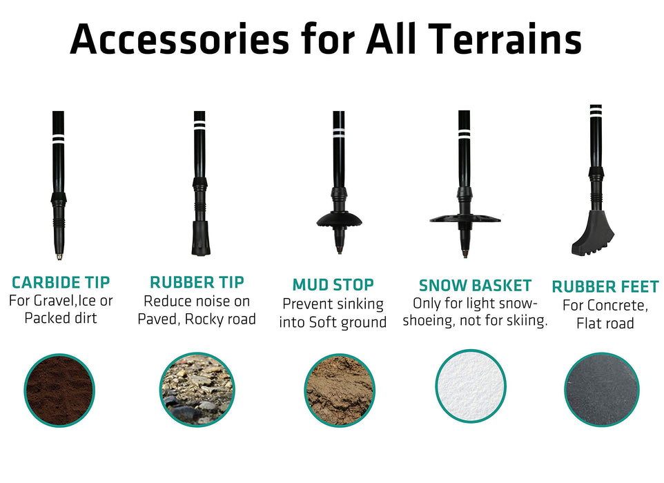 TREKOLOGY Kijki trekkingowe – lekkie, składane, regulowane, aluminiowe kijki do wędrówek, lekkie, para, z akcesoriami Nordic Trek dla kobiet, mężczyzn, seniorów, wędrówek