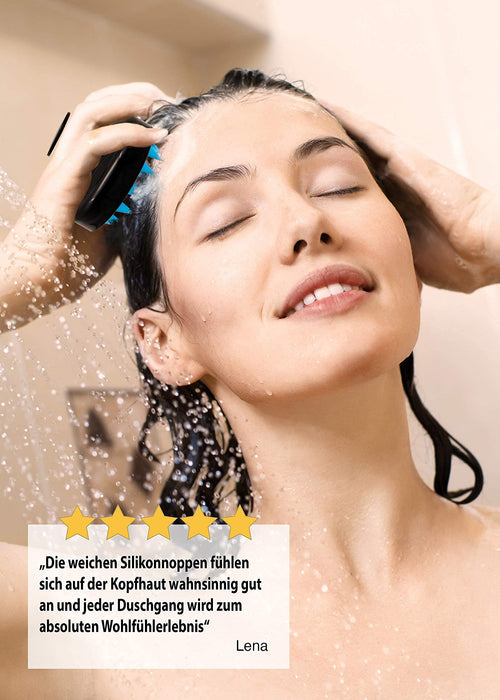 PALOTO® [Oryginalny] Szczotka do szamponu premium – silikonowa szczotka do masażu głowy do ręcznego masażu skóry głowy – gratis pierścień do masażu palców – stymuluje wzrost włosów, działa przeciwko łupieżowi