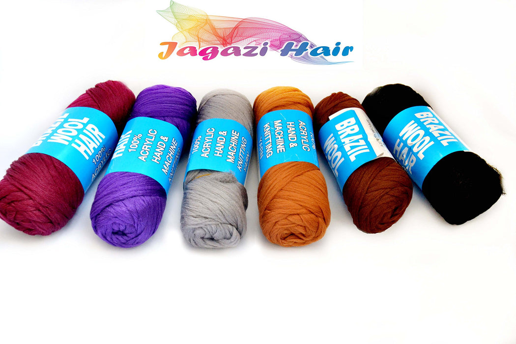 BLACK. brazylijski Wool hair: Faux Locks, Braids, Twists, Knitting Brazil Wool. Yarn