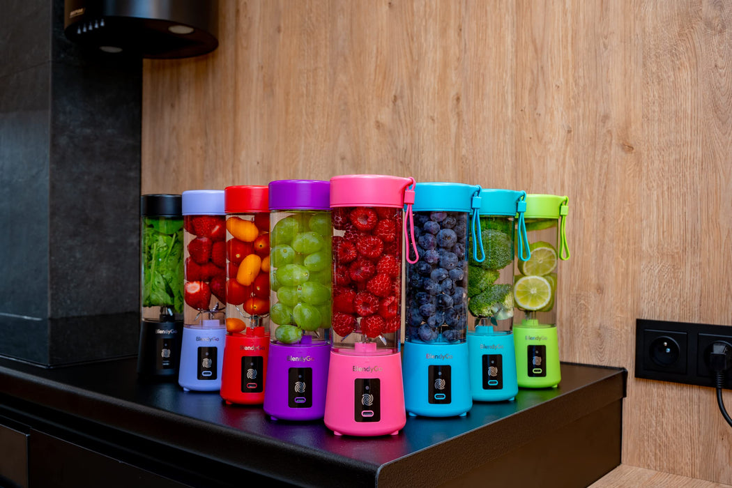 BlendyGo Blender bezprzewodowy przenośny, blender do koktajli do smoothie, blender USB, mikser, blender personalny osobisty, mini blender Czarny