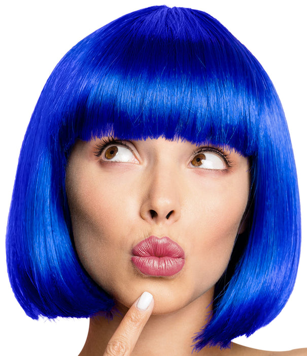 Peruka Bob Wig Cabaret Pagenkopf Page Charleston peruka na karnawał / imprezę tematyczną - 13 kolorów (niebieska)