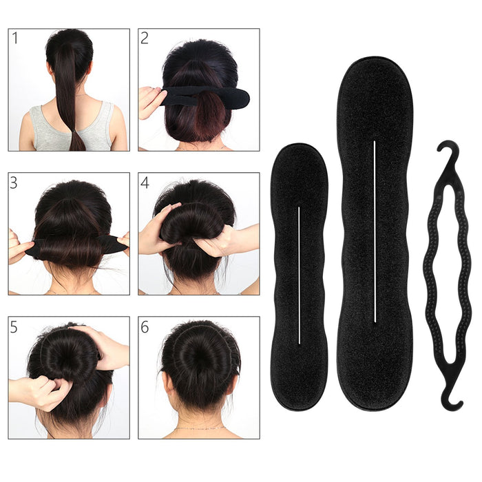 Akcesoria do stylizacji włosów, ivencase 28szt Zestaw akcesoriów do stylizacji włosów Moda Gumki Zacisk Fryzjerstwo Boudin Roller Lokówki Magic Bun Clip Braid Twist Hair Kit