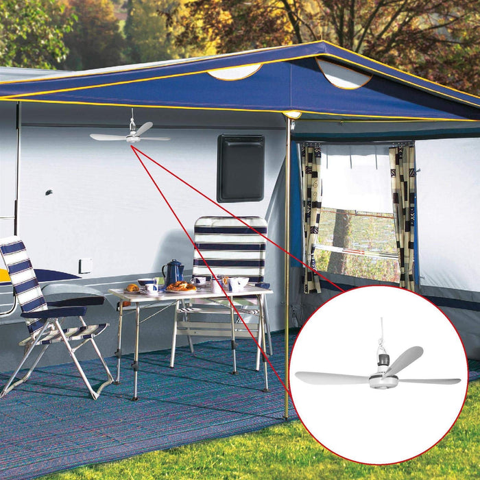 Przenośny wentylator sufitowy z wtyczką i przełącznikiem, 220 V-240 V/5 W, Ø 40 cm, mobilny wentylator z zawieszką, energooszczędny, biały