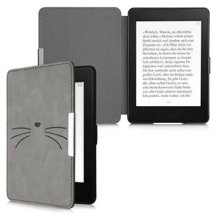 kwmobile Etui kompatybilne z Amazon Kindle Paperwhite - pokrowiec na czytnik e-booków - Meow Meow Grey