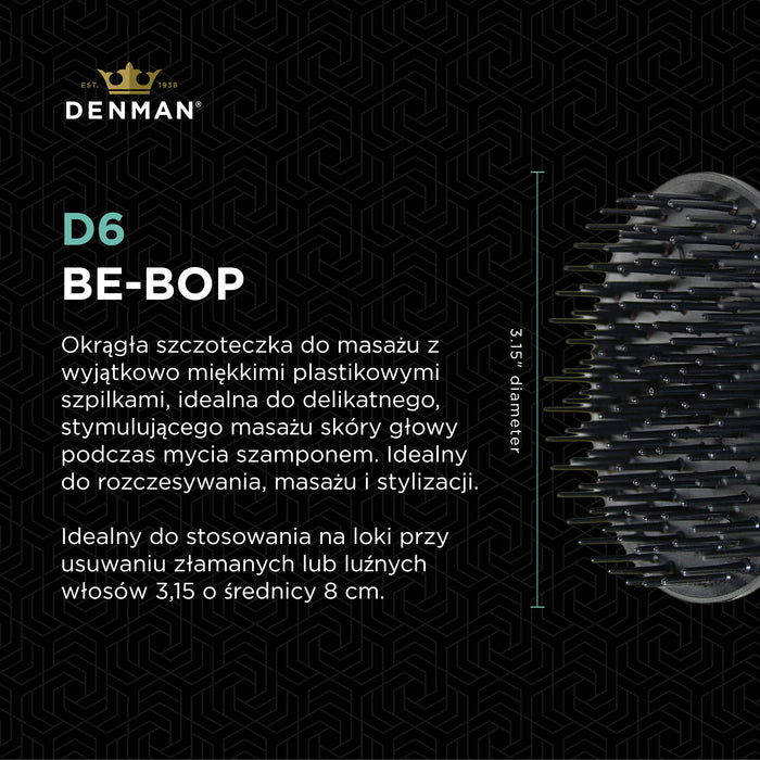 Denman D6 Bebop Shower Brush Black