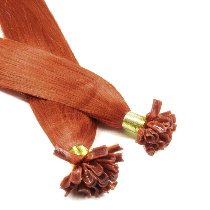 hair2heart 25 x 0,5 g przedłużki do włosów, gładkie - 30 cm - #130 miedziany czerwony