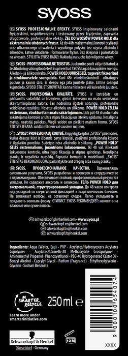 Syoss MEN Power Hold Gel żel do włosów Ultra Strong 250ml