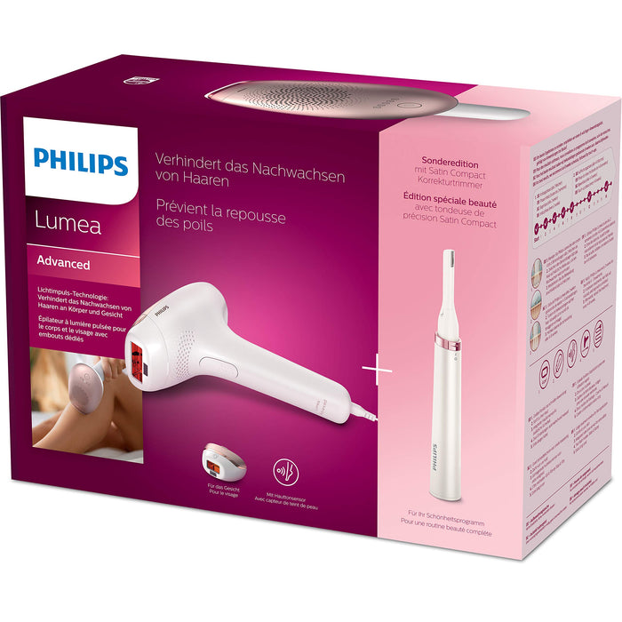 Philips Lumea IPL Advanced, 2 nasadki – urządzenie do usuwania włosów plus nieduży satynowy trymer do szybkiego wyrównywania (BRI921/00)
