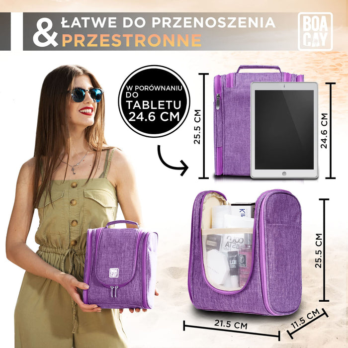 Wisząca Kosmetyczka Podróżna dla Kobiet i Mężczyzn, Dziewcząt i Dzieci, Torba na Kosmetyki i Wodoodporny Organizer Łazienkowy z Elastycznymi Paskami na Przybory Toaletowe, Kosmetyki, Makijaż