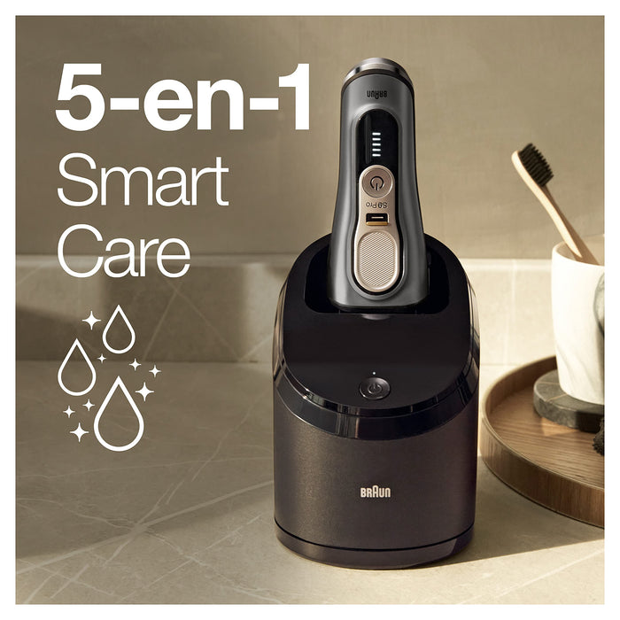Braun Braun Series 9 Pro Golarka Męska z Głowicą Tnącą 4+1, Czarny/Srebrny, 5 ostrzy