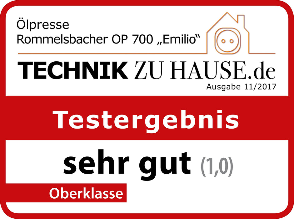 Rommelsbacher OP 700 Emilio elektryczna prasa olejowa, tworzywo sztuczne, czarna, srebrna