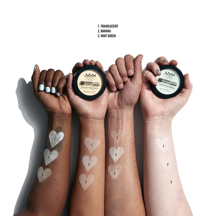 NYX Professional Makeup High Definition Finishing Powder puder do twarzy wykończeniowy, lekki, długotrwały, 01 Translucent, 8 g